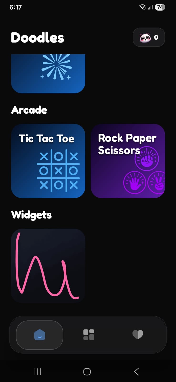 Doodles home screen